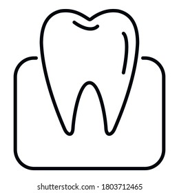 Icono de diente sano. Esquema icono de vector dental saludable para el diseño web aislado en fondo blanco