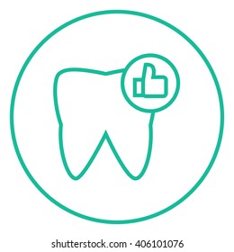 Healthy tooth line icon.
