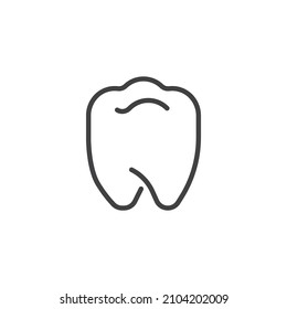 Icono de línea dental saludable. signo de estilo lineal para concepto móvil y diseño web. Icono vector de contorno dental. Símbolo, ilustración del logotipo. Gráficos vectoriales