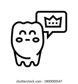 healthy tooth line icon vector. healthy tooth sign. isolated contour symbol black illustration