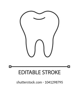 Healthy Tooth Linear Icon. Thin Line Illustration. Contour Symbol. Vector Isolated Drawing. Editable Stroke