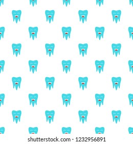Healthy tooth pattern seamless vector repeat for any web design