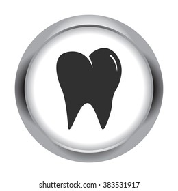 Healthy tooth simple icon  on round background