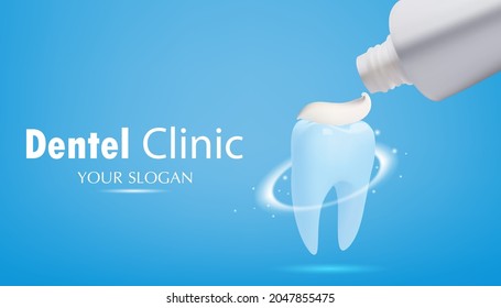 Healthy Tooth , Teeth Whitening Concept, Illustration Vector.