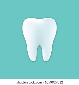 Healthy Tooth Under Protection, Teeth Whitening, glowing effect, vector illustration