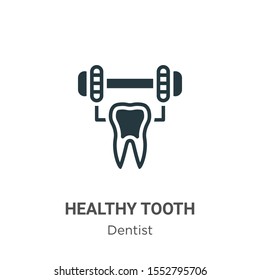 Healthy tooth vector icon on white background. Flat vector healthy tooth icon symbol sign from modern dentist collection for mobile concept and web apps design.