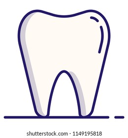 Healthy tooth vector illustration in LineColor design