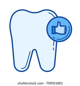Healthy tooth vector line icon isolated on white background. Healthy tooth line icon for infographic, website or app. Blue icon designed on a grid system.