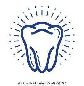Healthy tooth vector linear icon isolated on white background.