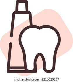 Pasta dental sana, ilustración, vector sobre un fondo blanco.