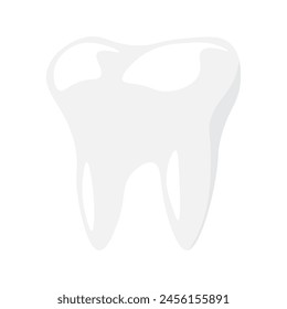 Healthy undamaged tooth icon. Baby molar, medical stroked cartoon element for modern and retro design. Simple color vector pictogram isolated on white background