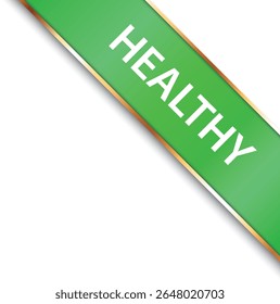 HEALTHY – vector green corner banner