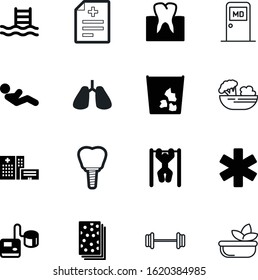 healthy vector icon set such as: technology, paper, ambulance, pulse, implantation, biology, blood, enamel, cardiology, cure, bottle, specialist, rubbish, nutrition, vitamin, energy, hygiene, steel