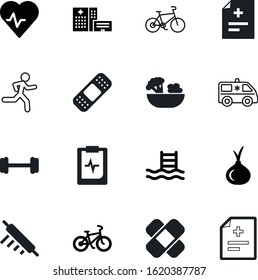 healthy vector icon set such as: dumbbell, cure, sprint, runner, man, tablet, prescription, icons, doctor, drawing, cross, note, spice, barbell, diet, bottle, clipboard, cardio, front, summer