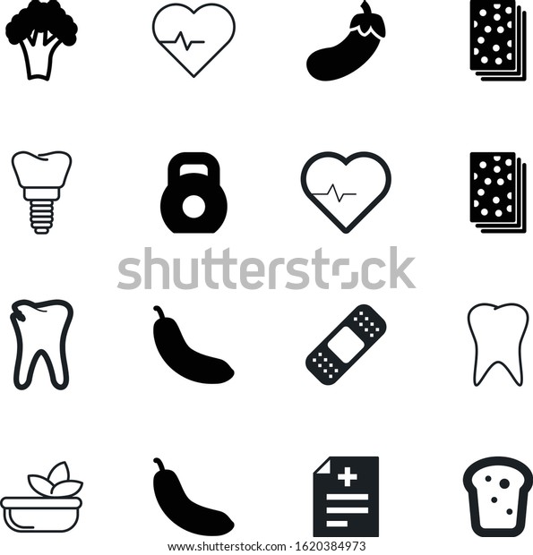 healthy vector icon set such as: wheat, eat,\
wound, kettlebell, eggplant, blue, pastry, test, bodybuilding,\
protection, drawing, garden, breakfast, implant, mouth, toast, gym,\
broccoli, workout