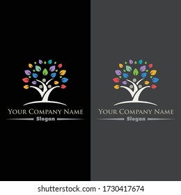 Healthy vector logo design. Medical. tree. leaf
