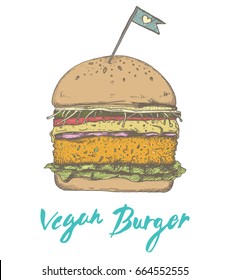 Healthy Vegan chickpea mushroom beans burger, meat alternative 