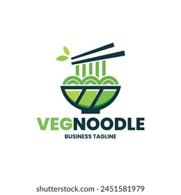 healthy vegan noodles logo vector