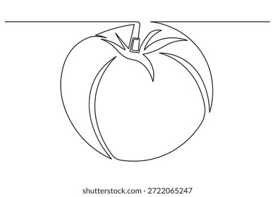 Elemento de cocina de estilo simple de dibujo de contorno continuo de vegetales saludables