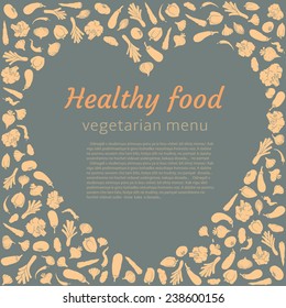 Healthy vegetable heart. Vegetarian menu