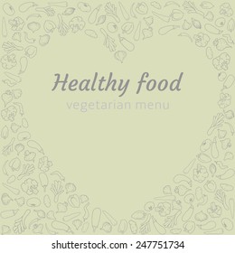 Healthy vegetable heart. Vegetarian menu