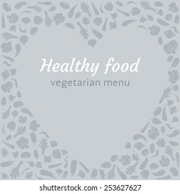 Healthy vegetable heart. Vegetarian menu