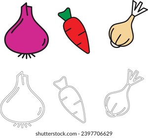  healthy vegetable icon symbol vector .