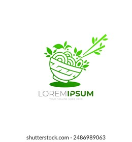 healthy vegetable noodle icon, nature icon template, green color