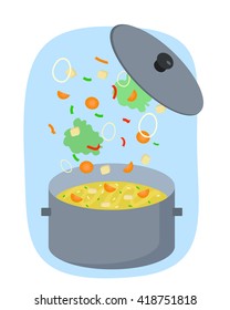 Healthy vegetable soup vector illustration