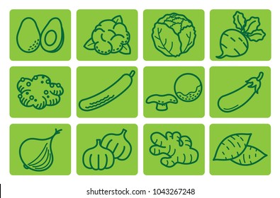 Verduras sanas: Aguacate, coliflor, lechuga de iceberg, remolacha, parascos, alias Jerusalén, alcachofas, pepinos, setas portobello, berenjenas, cebollas, ajo, jengibre, batatas