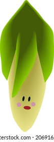 healthy vegetables, with cute emotions,vector drawing isolate on a white background