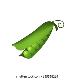 Healthy vegetables  with pea pod. Quality vector illustration about diet, eco food, benefits of vegan and nutrition concept.