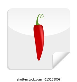 Healthy vegetables,   red pepper sticker with vitamins and minerals. Quality vector illustration about diet, eco food, benefits of vegan and nutrition concept.