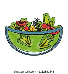 Healthy vegetables salad scribble