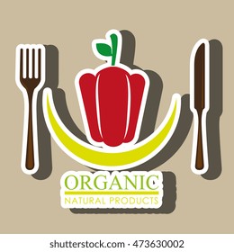 healthy vegetarian food label isolated icon design, vector illustration  graphic 