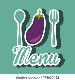 healthy vegetarian food label isolated icon design, vector illustration  graphic 