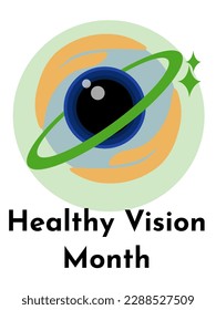 Healthy Vision Month, medical date information leaflet vertical design vector illustration