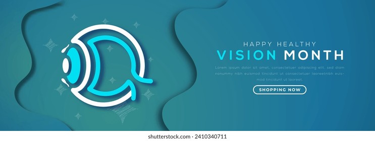 Healthy Vision Month Paper cut style Vector Design Illustration for Background, Poster, Banner, Advertising, Greeting Card