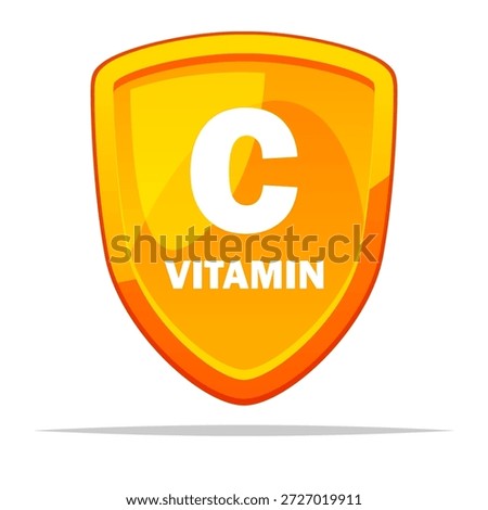 Healthy vitamin c shield icon vector isolated illustration