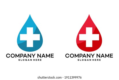 Vector de diseño de logotipo de agua saludable