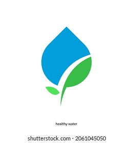 healthy water logo vector design template