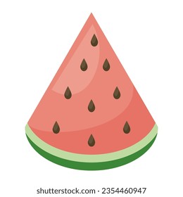 healthy watermelon slice over white