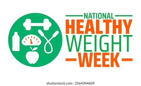Healthy Weight Week background banner or poster design template. observed every year in January. Holiday concept. Use to any Template, card, poster, placard, template.