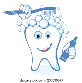 Healthy white shiny tooth 