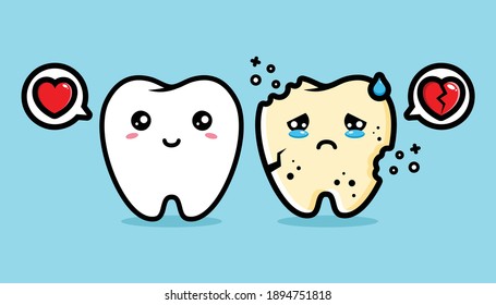 Healthy White Teeth And Dirty Teeth Hurt