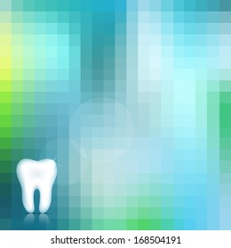 Healthy white tooth and beautiful blue background. 