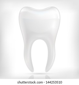 Healthy white tooth icon isolated on white background.