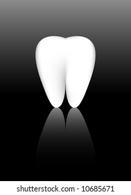 A healthy white tooth made from gradient mesh.