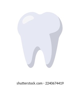 Healthy white tooth vector illustration. Cartoon drawing of tooth isolated on white background. Oral or dental hygiene, medicine, care concept