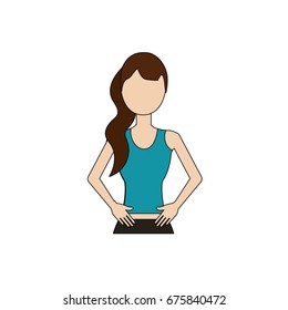 healthy woman with clothes to do exercise